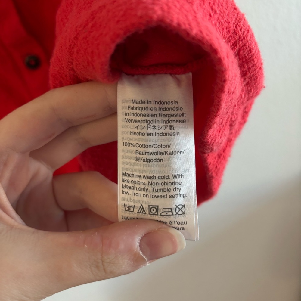 Madewell Texture & Thread Red Button Down Blouse … - image 4